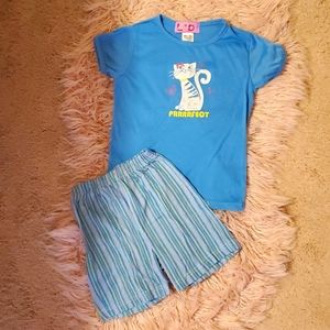 Girls kitty Cat 2pc pajama shorts set size 6/6x